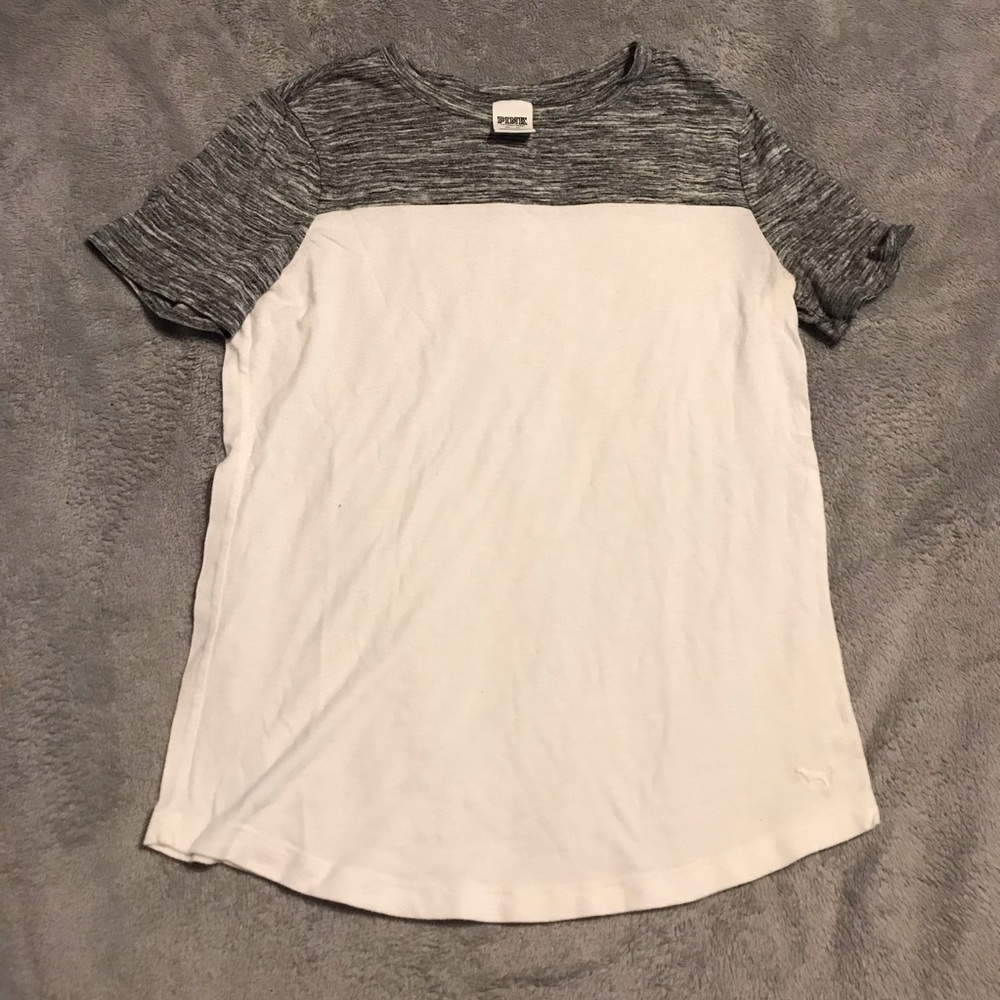 PINK grey and white T-shirt
